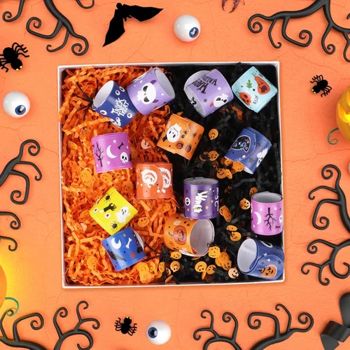 Miniatura 5 de LOMIMOS Papel de rafia de Halloween de 15.87 oz/1 libra, triturado negro y naranja con confeti de calabaza para envolver regalos, manualidades
