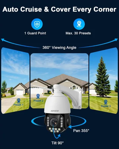 Miniatura 5 de Cámara de seguridad PTZ 4K para exteriores con zoom óptico de 30X, visión nocturna de 1000 pies, cámara IP inalámbrica RTSP WiFi de 8MP 360°