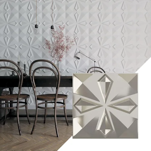 Miniatura 19 de Ekena Millwork WP20X20NKWH 19 5/8 pulgadas de ancho x 19 5/8 pulgadas de alto Nikki EnduraWall Decorativo 3D Panel de pared cubre 2.67 pies cuadrados