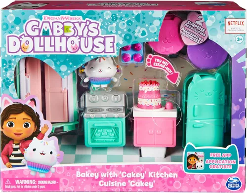 Miniatura 2 de Gabby's Dollhouse, Bakey with Cakey Kitchen con figura y 3 accesorios, 3 muebles y 2 entregas, juguetes para niños a partir de 3 años