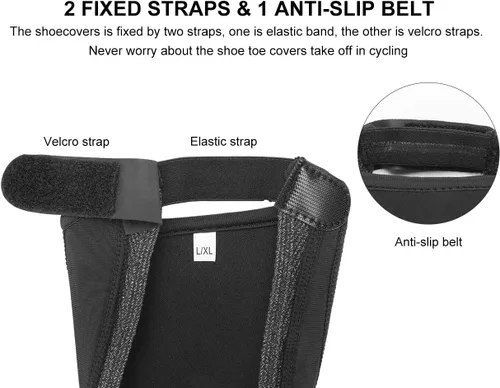 Miniatura 3 de ROCKBROS Cubiertas térmicas para zapatos de ciclismo, cubierta de puntera a prueba de viento, media cubierta resistente al agua para zapatos