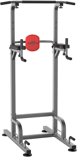 RELIFE REBUILD YOUR LIFE Power Tower Estación de Barra de Dominadas Estación de Fondos para Gimnasio en Casa Entrenamiento de Fuerza Equipo de