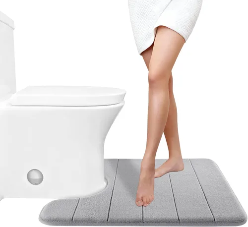 Miniatura 138 de Yimobra Tapete de baño de espuma viscoelástica, súper suave, absorbente, antideslizante, de secado rápido, lavable a máquina, tapete para bañera