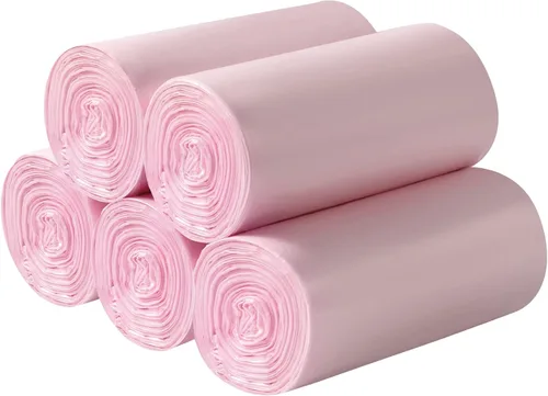 Miniatura 20 de 5 rollos de bolsas de basura pequeñas – 200 bolsas de basura pequeñas duraderas de 4 galones para el hogar, oficina, cocina, baño, dormitorio, forro