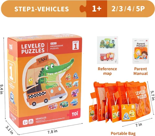 Miniatura 3 de Rompecabezas nivelados TOI para niños de 2 años en adelante, rompecabezas para niños pequeños, rompecabezas de preescolar, rompecabezas de piezas