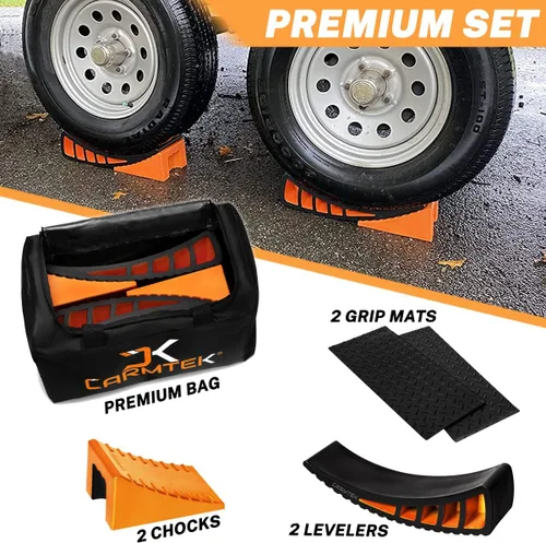Miniatura 3 de CARMTEK Kit de Nivelador de Autocaravana – Niveladores Curvos de RV con Calzos de Rueda de Autocaravana para Remolques de Viaje Nivelación