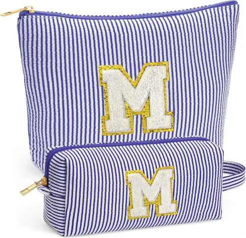 Miniatura 38 de Set de Bolsos de Maquillaje de Viaje - Bolso Inicial de Aseo de Viaje, Bolso de Cosméticos Portátil Bolso de Maquillaje de Viaje con Artículos Azul