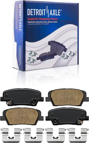 Miniatura 7 de Detroit Axle - Kit de frenos para Hyundai Santa Fe 2017-2018, Santa Fe XL 2017-2019, Rotores de freno de disco Pastillas de freno de cerámica