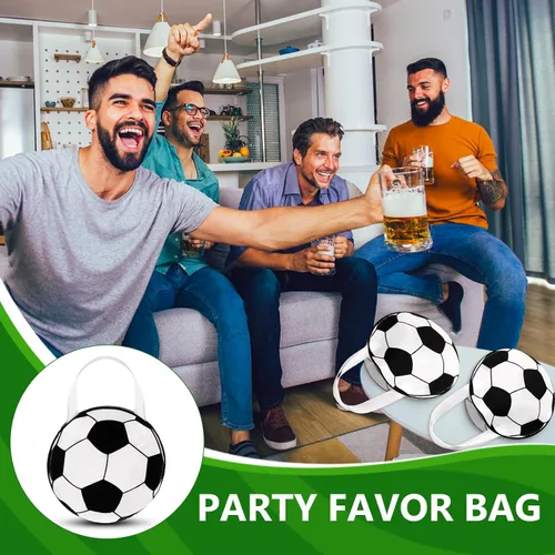 Miniatura 5 de Aoriher 48 bolsas de regalo de fútbol de 9.84 x 9.84 pulgadas, bolsas de regalo de fútbol reutilizables no tejidas para deportes, cumpleaños, 2026