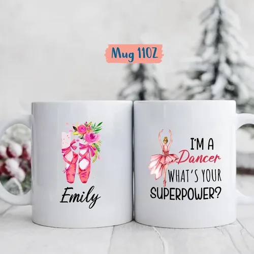 Miniatura 4 de Regalo personalizado de bailarina, taza de zapato de ballerina, taza de bailarina, tazas para amantes de la danza, taza de café personalizada