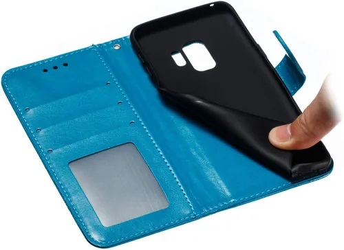 Miniatura 7 de EYZUTAK Funda de cuero con diseño de mandala para Samsung Galaxy S8, con tapa y ranuras para tarjetas, soporte magnético, funda protectora ultra