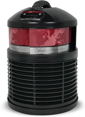 Filter Queen - Purificador de aire para recámara Defender 4000 (mejor que HEPA). Negro - Rojo