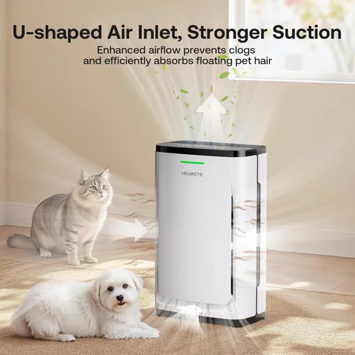 Miniatura 10 de Purificador de aire para mascotas grande para el hogar de hasta 4200 pies cuadrados, aspira pelo flotante de perro y gato, filtro de 7 etapas