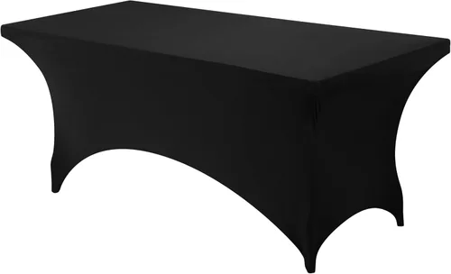 Miniatura 4 de Utopia Kitchen Mantel rectangular de spándex de 4 pies [1 unidad, negro] 200 GSM elástico, ajustado, lavable y resistente a las arrugas, cubierta