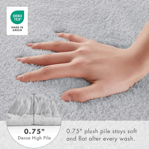 Miniatura 4 de Madison Park Marshmallow - Alfombra de baño antideslizante, de felpa lujosa, absorbente, de secado rápido, diseño de spa, decoración de baño, 20 x