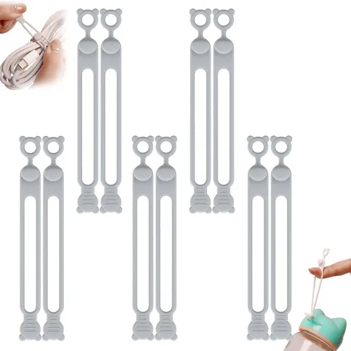 Organizador de cables de datos, organizador de auriculares de silicona actualizado 2025, organizador de cables, bridas de cables de silicona,