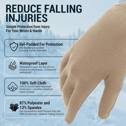 Miniatura 2 de Kami-So Figure Skating Gloves for Competition & Practice Skate Training Gloves with Gel Wrist Support & Protective Padding Thermal Skating