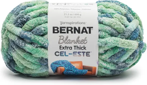 Miniatura 66 de Bernat - Hilo para manta extra grueso color niebla azul - 1 paquete de 21.12 oz/598.74 g - 100% poliéster - #7 Jumbo - 72 yardas - Hilo grueso