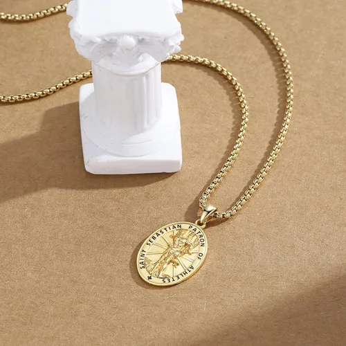Miniatura 337 de Collar de plata de ley 925 con medalla de San Patrón, colgante de protección católica, amuleto, joyería religiosa para hombres y mujeres