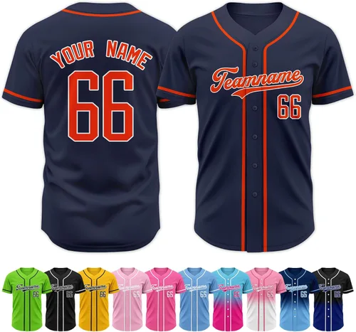 Miniatura 8 de Custom Baseball Jersey Stitched Personalized Name Number Baseball Shirts Sports Uniform for Men Women Boy