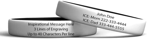 Miniatura 2 de Pulsera de identificación de alerta resistente al agua, personalizada, para hombres, mujeres y niños