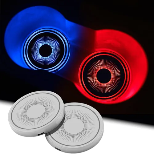 2 piezas de luces LED para portavasos de coche, posavasos con 7 colores, accesorios de iluminación interior recargables por USB para decoración de
