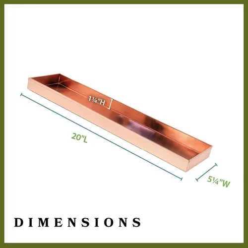 Miniatura 2 de Bandeja rectangular de acero inoxidable chapado en cobre de 20 pulgadas, soporte para suculentas, decoración moderna de granja para el hogar