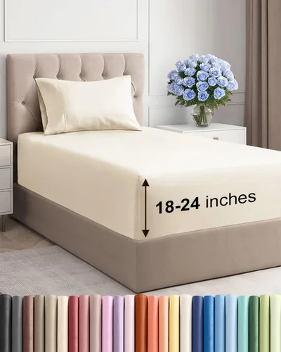 Miniatura 94 de Sábanas King divididas con bolsillos extra profundos, sábanas transpirables y refrescantes de 5 piezas, sábanas de lujo para hotel, suaves, sin 22