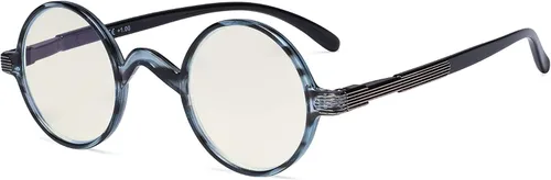Miniatura 17 de Eyekepper Lentes de filtro de luz azul, lentes de computadora, lectores de bloqueo redondo pequeño con bisagras de resorte, Lente Lente