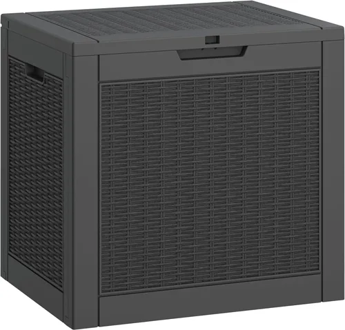 LHBGO Caja de almacenamiento para exteriores de 31 galones, caja de almacenamiento de resina para exteriores, caja de almacenamiento para terraza