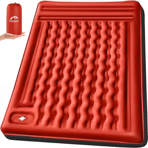 Miniatura 9 de FNARMW Almohadilla de Dormir Doble para Acampar, Autoinflable de 6 pulgadas Extra-Gruesa para 2 Personas con Almohada Incorporada, Bomba de Pie