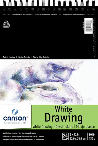 Canson Artist Series Papel de Dibujo, Bloc con Espiral de Alambre, 9x12 pulgadas, 24 Hojas (80lb/130g) - Papel de Artista para Adultos y Estudiantes