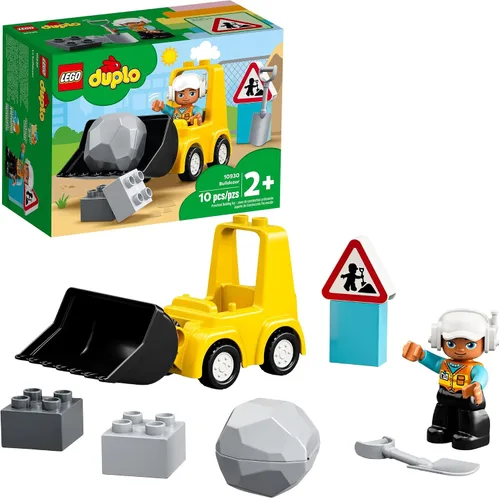 LEGO DUPLO Town Bulldozer - Vehículo de construcción 10930, juguetes de desarrollo temprano y actividades, regalo para nietos, niños pequeños, niños