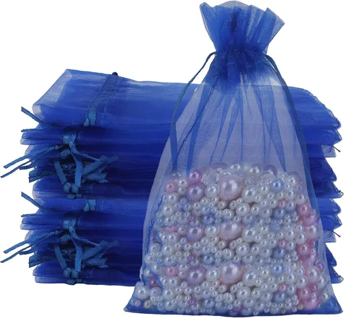 Miniatura 10 de Bolsas de organza de 4 x 6, 100 bolsas de malla transparente con cordón, pequeñas bolsas de regalo de malla, bolsas de regalo con cordón, bolsas