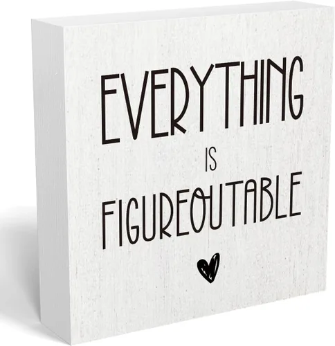 Miniatura 30 de mmiishe Letrero de madera inspirador decorativo motivacional con texto en inglés «Be Curious Not Judgmental», caja de madera para el hogar