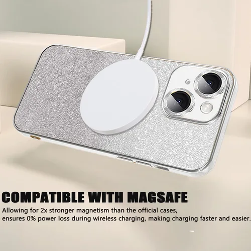 Miniatura 177 de Misscase Funda magnética con purpurina para iPhone 11 compatible con MagSafe, protección completa, delgada, a prueba de golpes, antiarañazos