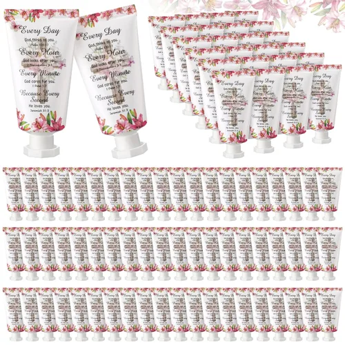 Miniatura 19 de Paquete de 50 Lociones Cristianas para Manos a Granel Regalos para Mujeres Rellenos de Calcetines de Navidad Regalos Bíblicos Mini Loción de Manos