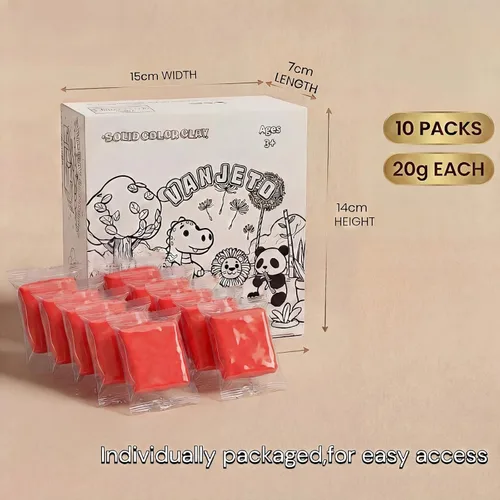Miniatura 2 de Arcilla para modelar para niños, arcilla mágica VANJETO para niños secado al aire, arcilla súper suave para bricolaje Slime, arcilla de modelado Rojo