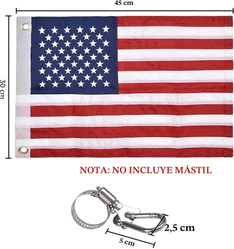 Miniatura 4 de Bandera de barco marina universal con 4 kits de mástil de bandera de barco Bandera de EE. UU. con 50 estrellas bordadas Bandera de barco americana 1
