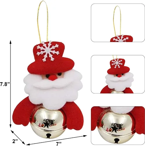 Miniatura 3 de Happy Trees Juego de adornos de felpa para árbol de Navidad para decoración de fiesta en el hogar, muñeco de nieve colgante de Navidad, alce, Papá