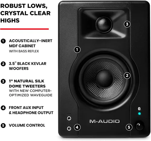 Miniatura 7 de Numark Mixtrack Platinum FX DJ Controller y M-AUDIO BX3 Par de monitores Bluetooth Studio para grabación de estudio, producción de música