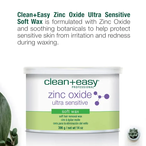 Miniatura 3 de Clean + Easy Cera suave ultra sensible de óxido de zinc para depilación – Cera depilatoria para pieles sensibles, elimina el cabello fino a medio