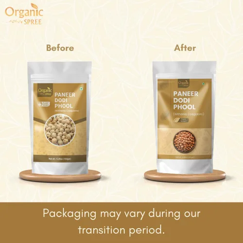 Miniatura 3 de Organic Spree Paneer Dodi Phool – Withania Coagulans 5.29 oz (150 gm) Cuajo indio puro para el bienestar natural Flor seca pura
