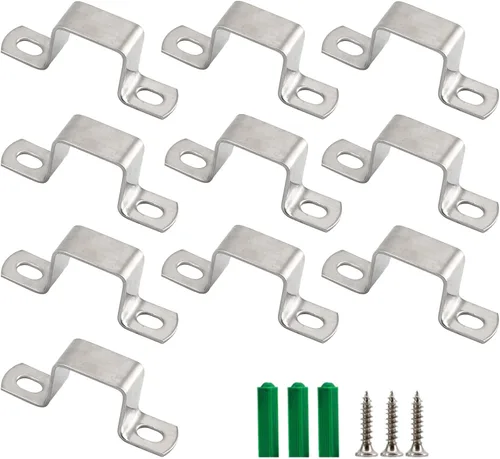 (10 piezas) M25x50mm Soporte de tubo cuadrado de acero inoxidable 304 en forma de U Soporte de metal para colgar tuberías Abrazadera de manguera con