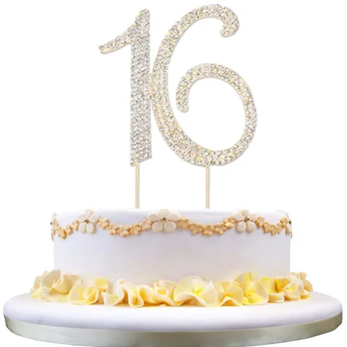 Miniatura 10 de Decoraciones de 60 cumpleaños para mujer, decoración para pastel de 60 años, decoración de pastel de 60 cumpleaños con diamantes de imitación 60