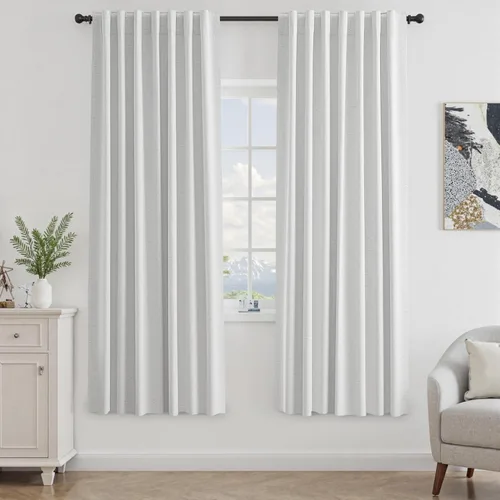 Miniatura 33 de UHITECH Cortinas opacas de 35 pulgadas de largo para sala de estar, 2 paneles, cortina opaca corta para cocina para ventanas pequeñas, cortinas