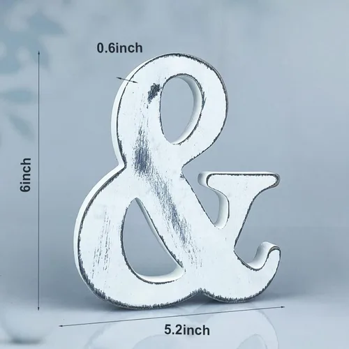 Miniatura 2 de Letras rústicas de madera blanca de 6 pulgadas, letras de madera sin terminar para decoración de pared, letras blancas retro de pie, decoración
