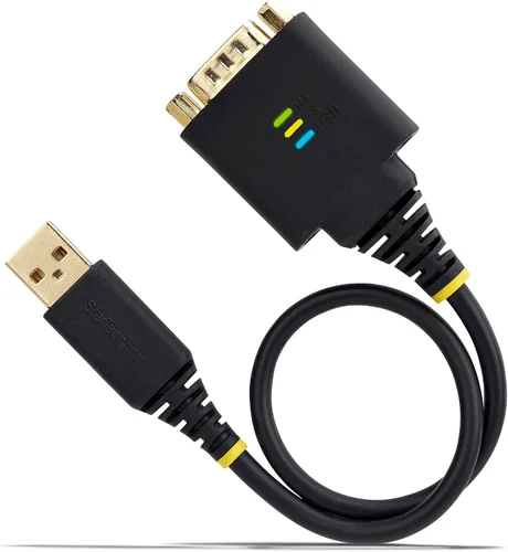 Miniatura 7 de StarTech Cable adaptador USB a serie de 1 pie (11.8 in), retención COM, FTDI, USB-A a DB9 RS232, indicadores LED, tuercas de tornillos DB9