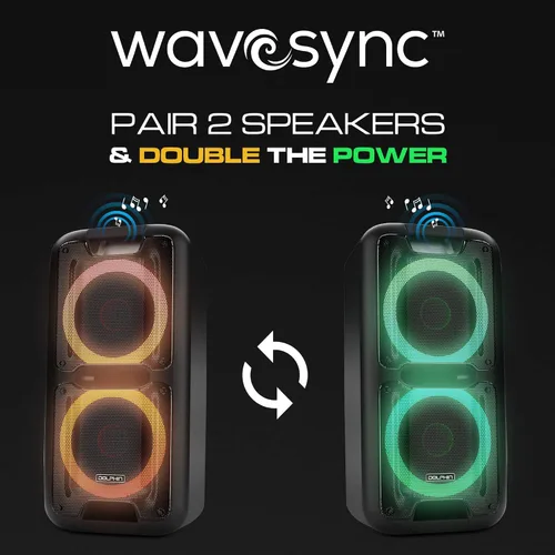 Miniatura 5 de Dolphin - Altavoz Bluetooth portátil con sonido activado, TWS, potentes X-Bass, woofers duales de 10 pulgadas, batería de larga duración