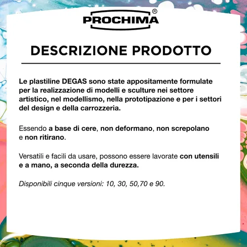 Miniatura 3 de PROCHIMA, Degas 30 (suave), arcilla profesional a base de cera, ideal para hacer modelos y esculturas, no se deforma, no se agrieta ni encoge